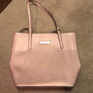 Rose gold Calvin Klein purse